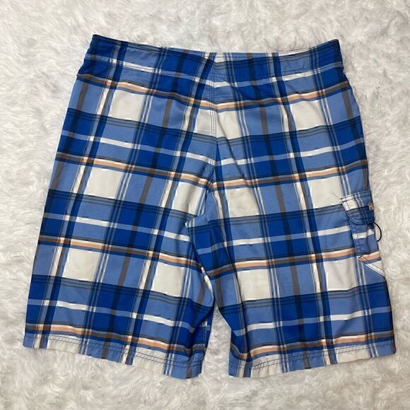 Hurley Swim Trunks Shorts Mens Size 36 Blue Plaid Surf Summer Pocket - Picture 8 of 10